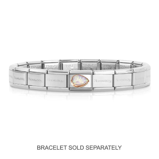 NOMINATION Classic Rose Gold & Pink Opal Right Teardrop Charm - Charms - Nomination - Bumbletree