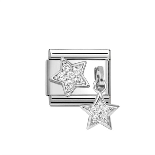 NOMINATION Classic Silver CZ Star & Star Pendant Charm - Charms - Nomination - Bumbletree