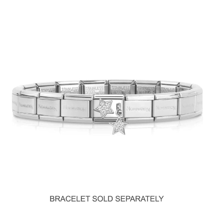 NOMINATION Classic Silver CZ Star & Star Pendant Charm - Charms - Nomination - Bumbletree