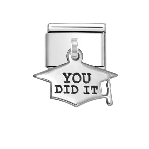 NOMINATION Classic Silver 'You Did It' Graduation Hat Pendant Charm - Charms - Nomination - Bumbletree
