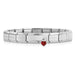 NOMINATION Classic Silver Plate with Red Heart Double Drop Charm - Charms - Nomination - Bumbletree