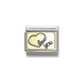 NOMINATION Classic Gold & Black Love You Heart Plate Charm - Charms - Nomination - Bumbletree