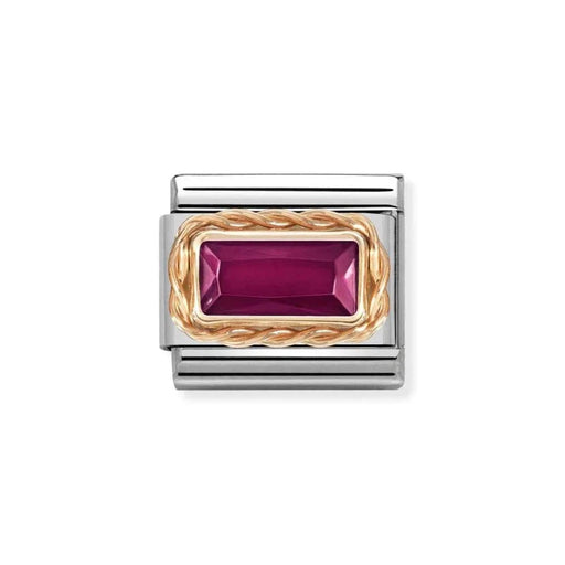 Nomination Classic Rose Gold & Red CZ Baguette Charm - Charms - Nomination - Bumbletree