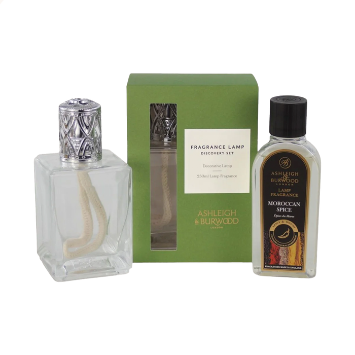 Ashleigh & Burwood: Fragrance Lamp Discovery Set - Transparent Lamp & Moroccan Spice - Home Fragrance - Ashleigh & Burwood - Bumbletree