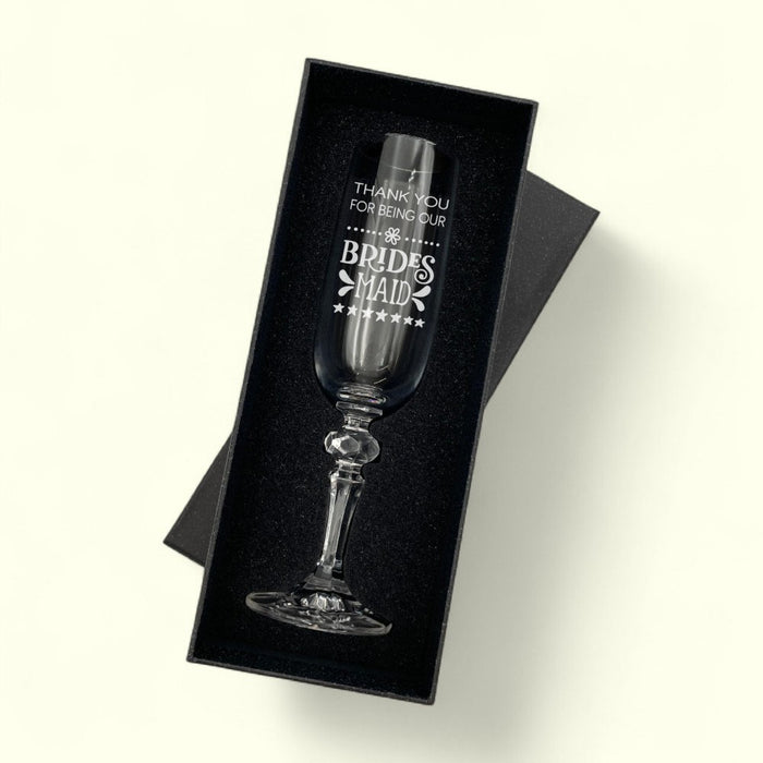 Personalised Bridesmaid Champagne Flute Glass - Gifts - Bumbletree - Bumbletree