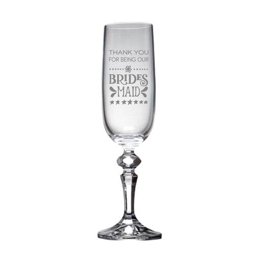 Personalised Bridesmaid Champagne Flute Glass - Gifts - Bumbletree - Bumbletree