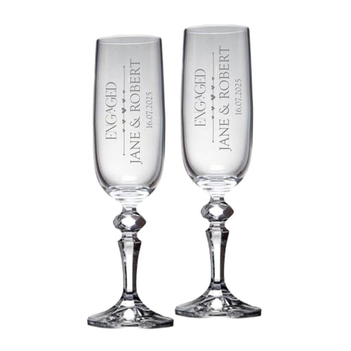 Personalised Engagement Champagne Flutes - Gifts - Bumbletree - Bumbletree