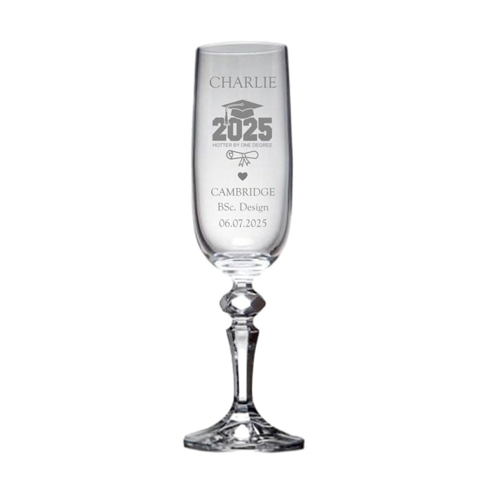 Personalised Graduation 2025 Champagne Flute Glass - Gifts - Bumbletree - Bumbletree