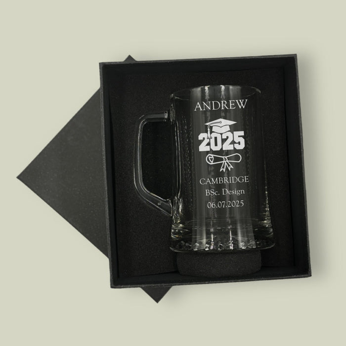 Personalised Graduation 2025 Glass Beer Tankard - Gifts - Bumbletree - Bumbletree