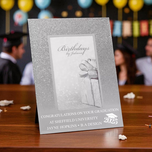 Personalised Graduation 2025 Glitter Mirror Photo Frame 4x6 - Gifts - Bumbletree - Bumbletree