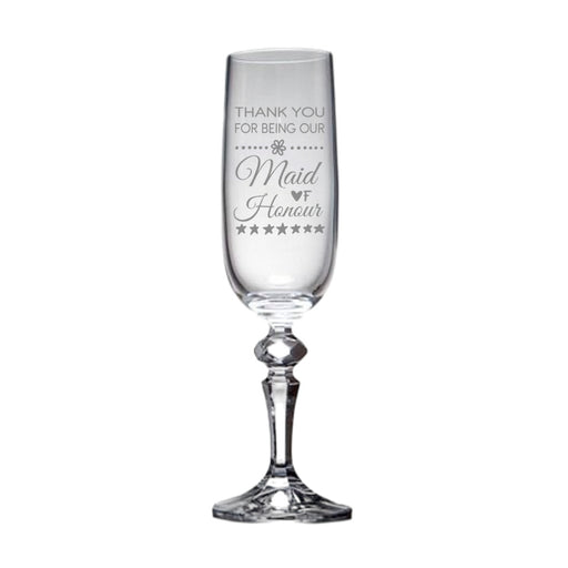 Personalised Maid Of Honour Champagne Flute Glass - Gifts - Bumbletree - Bumbletree