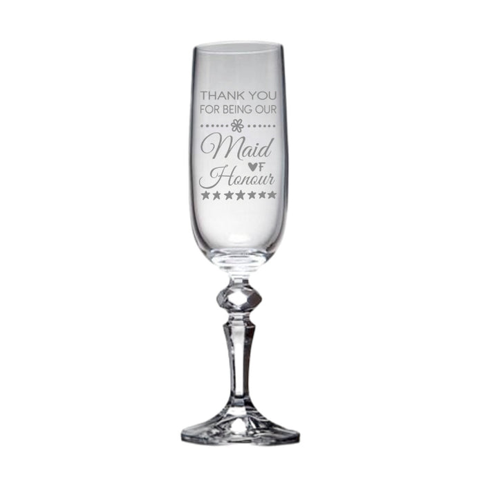 Personalised Maid Of Honour Champagne Flute Glass - Gifts - Bumbletree - Bumbletree