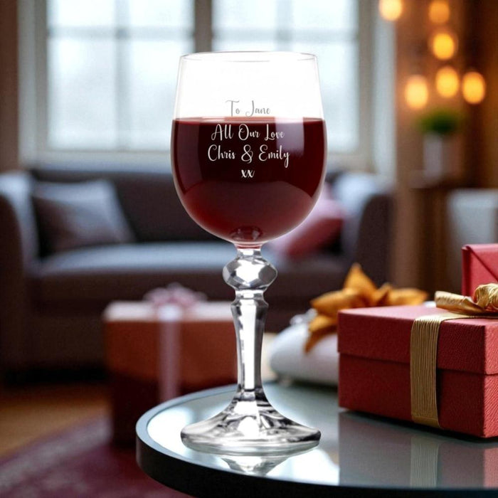 Personalised Happy 60th Birthday Crystal-Cut Wine Glass - Gifts - Bumbletree - Bumbletree