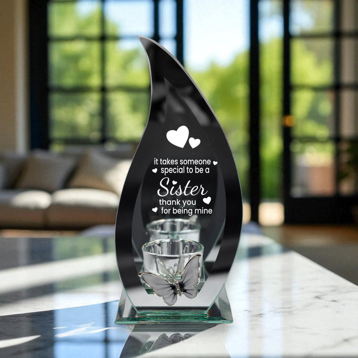 Personalised Special Sister Butterfly Tealight Holder - Home Fragrance - Bumbletree - Bumbletree