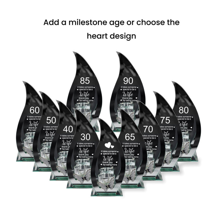 Personalised Special Wife Butterfly Tealight Holder - Home Fragrance - Bumbletree - Bumbletree