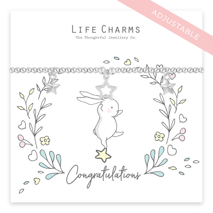 Life Charms Rosey Rabbits Congratulations Bracelet - Jewellery - Life Charms - Bumbletree