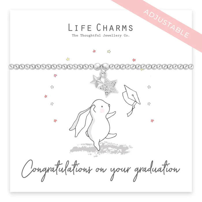 Life Charms Rosey Rabbits 'Graduation' Bracelet - Jewellery - Life Charms - Bumbletree