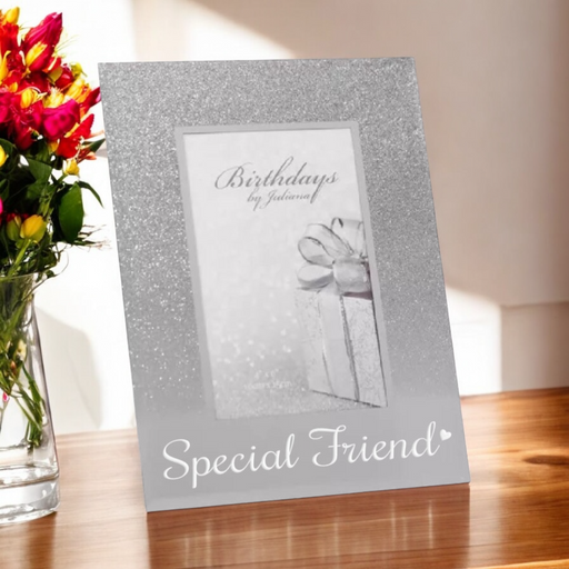 Special Friend Silver Glitter Mirror Photo Frame 4x6 - Gifts - Bumbletree - Bumbletree