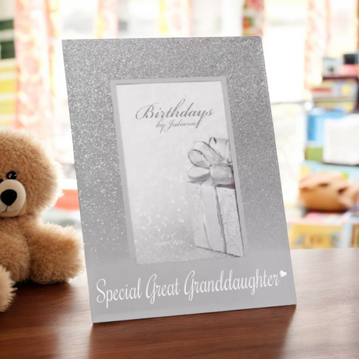 Special Great-Granddaughter Silver Glitter Mirror Photo Frame 4x6 - Gifts - Bumbletree - Bumbletree
