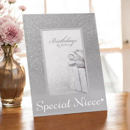 Special Niece Silver Glitter Mirror Photo Frame 4x6 - Gifts - Bumbletree - Bumbletree