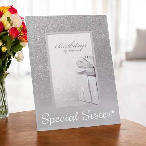 Special Sister Silver Glitter Mirror Photo Frame 4x6 - Gifts - Bumbletree - Bumbletree