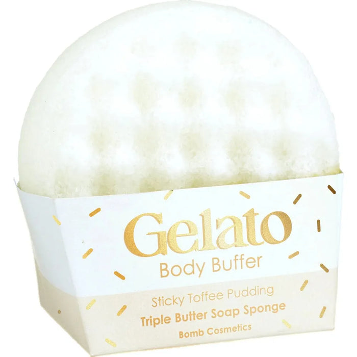 Sticky Toffee Pudding Gelato Body Buffer Shower Sponge - Bath & Body - Bomb Cosmetics - Bumbletree