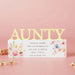 'Aunty' Floral Wooden Ornament Plaque - Gifts - Bumbletree - Bumbletree