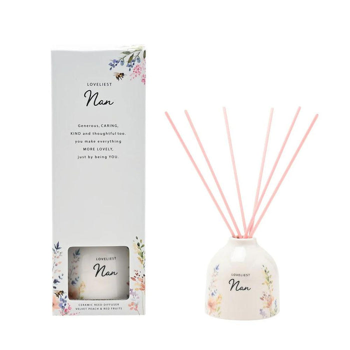 'Loveliest Nan' Ceramic Reed Diffuser - 100ml - Home Fragrance - Bumbletree - Bumbletree