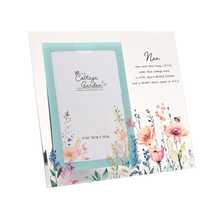 'Nan' Floral Glass Photo Frame 4" x 6" - Gifts - Bumbletree - Bumbletree