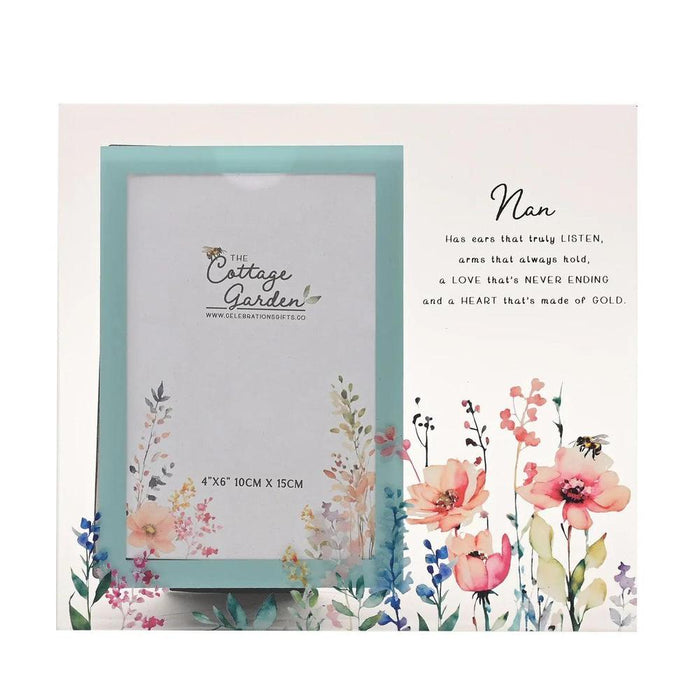 'Nan' Floral Glass Photo Frame 4" x 6" - Gifts - Bumbletree - Bumbletree
