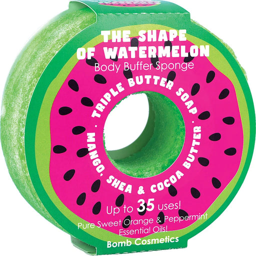 The Shape of Watermelon Body Buffer Shower Sponge - Bath & Body - Bomb Cosmetics - Bumbletree