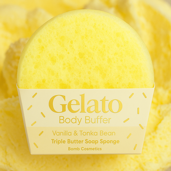 Vanilla & Tonka Bean Gelato Body Buffer Shower Sponge - Bath & Body - Bomb Cosmetics - Bumbletree