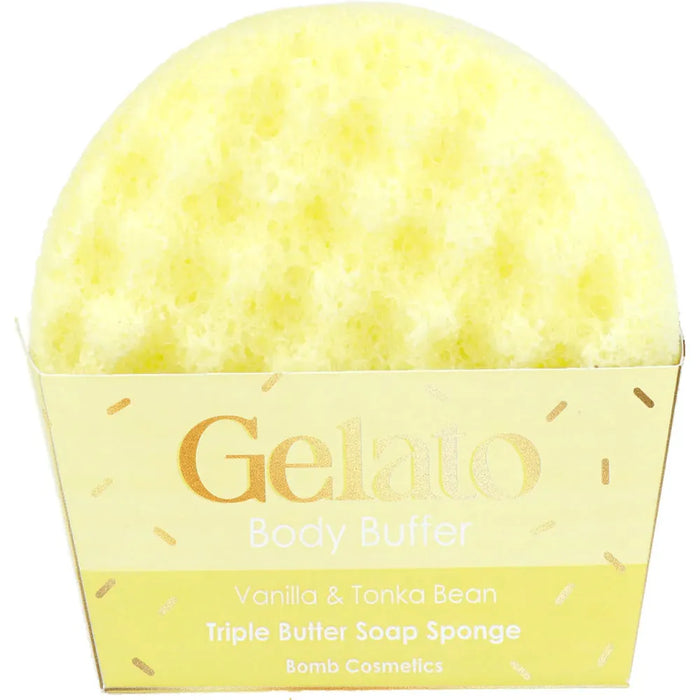 Vanilla & Tonka Bean Gelato Body Buffer Shower Sponge - Bath & Body - Bomb Cosmetics - Bumbletree