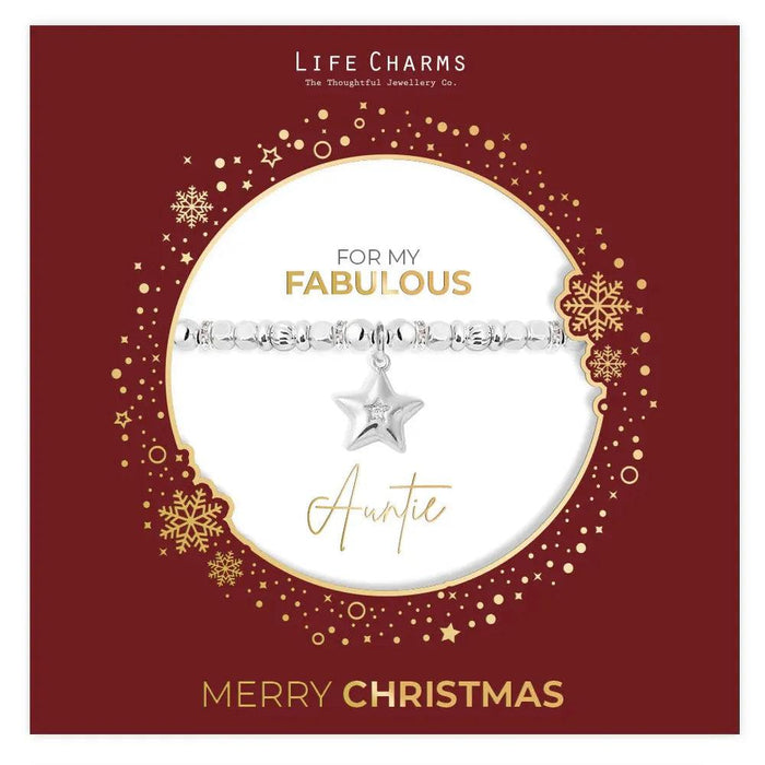 Life Charms 'For My Fabulous Auntie' Christmas Bracelet - Jewellery - Life Charms - Bumbletree