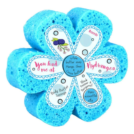 You Had Me At Hydrangea Body Buffer Shower Sponge - Bath & Body - Bomb Cosmetics - Bumbletree