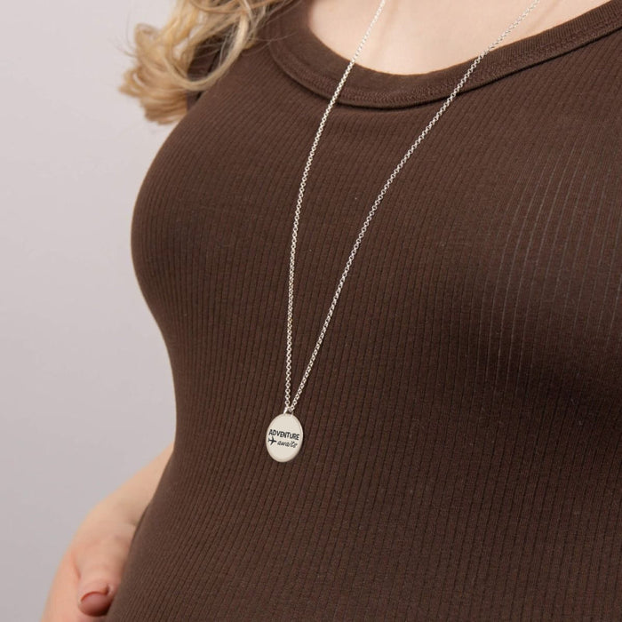 Adventure Awaits Personalised Sterling Silver Pendant Necklace - Jewellery - Bumbletree - Bumbletree