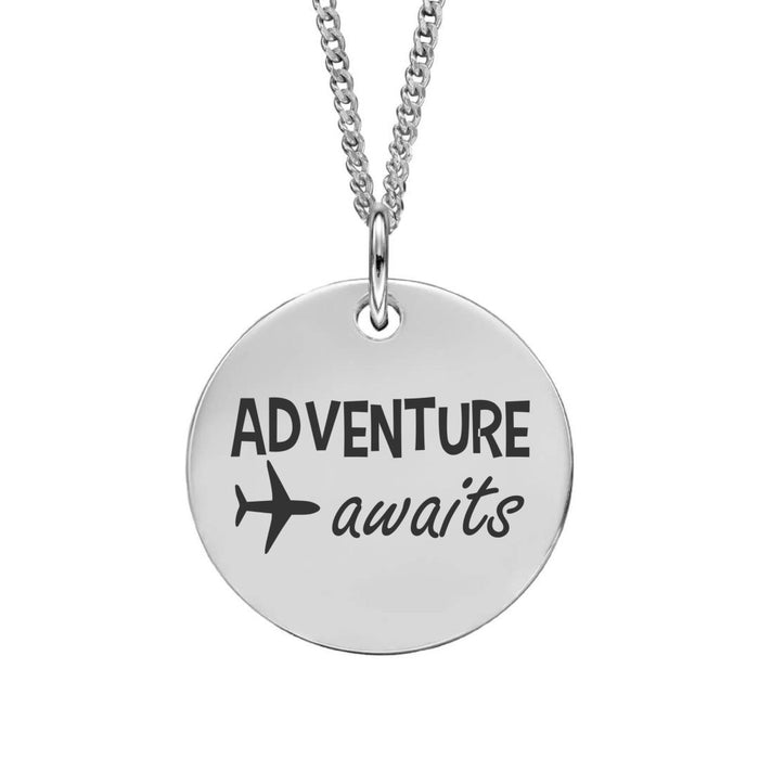 Adventure Awaits Personalised Sterling Silver Pendant Necklace - Jewellery - Bumbletree - Bumbletree