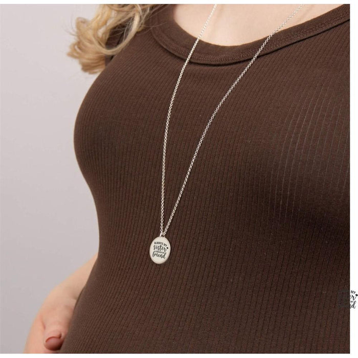 Always My Sister Forever My Friend Personalised Sterling Silver Pendant Necklace - Jewellery - Bumbletree - Bumbletree