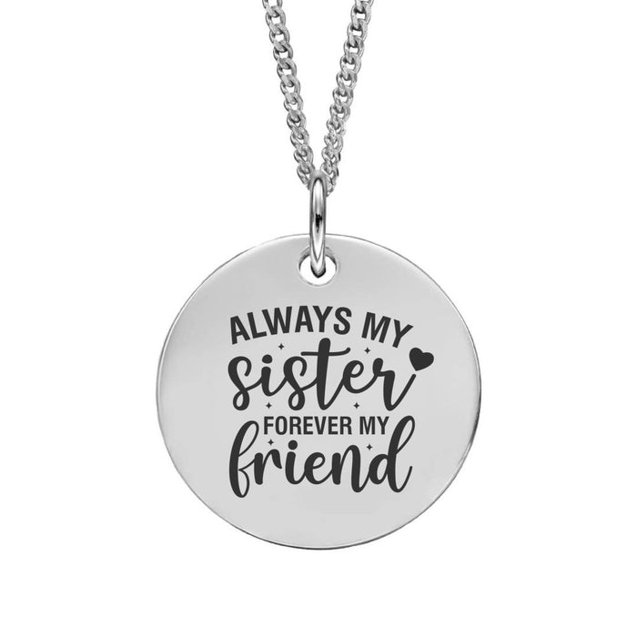 Always My Sister Forever My Friend Personalised Sterling Silver Pendant Necklace - Jewellery - Bumbletree - Bumbletree