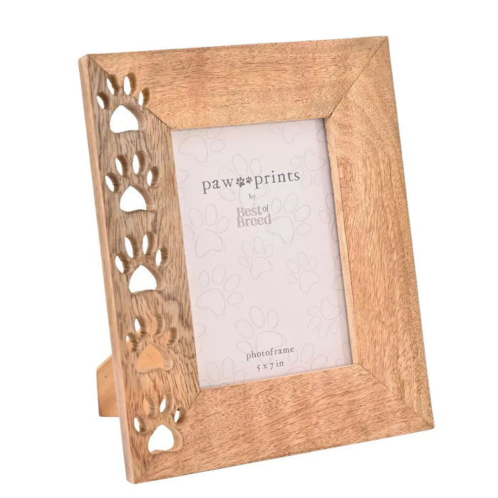 Paw Print Wooden Photo Frame 5" x 7" - Homeware - Bumbletree - Bumbletree