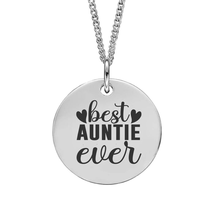 Best Auntie Ever Personalised Sterling Silver Pendant Necklace - Jewellery - Bumbletree - Bumbletree