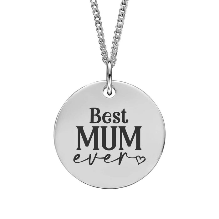 Best Mum Ever Personalised Sterling Silver Pendant Necklace - Jewellery - Bumbletree - Bumbletree