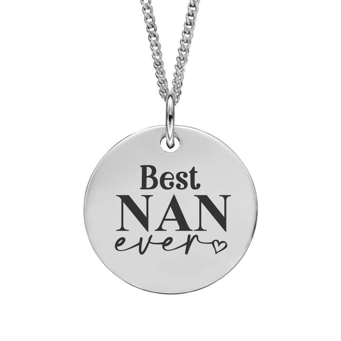 Best Nan Ever Personalised Sterling Silver Pendant Necklace - Jewellery - Bumbletree - Bumbletree