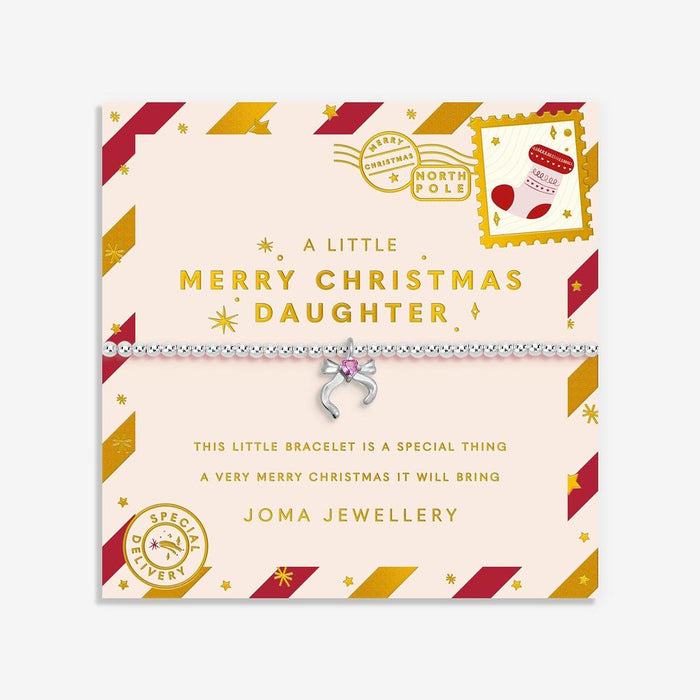 Joma Jewellery Kids' Christmas A Little 'Merry Christmas Daughter' Bracelet