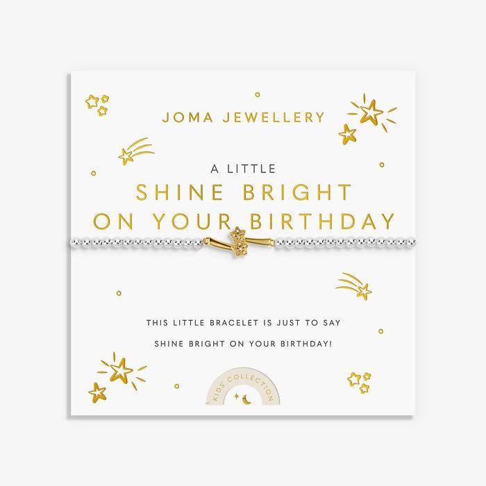 Joma Jewellery Kids' A Little 'Shine Bright On Your Birthday' Bracelet