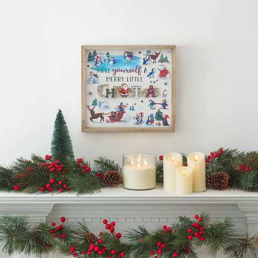 'Have Yourself A Merry Little Christmas' LED Wooden Hanging Plaque - Gifts - Bumbletree - Bumbletree