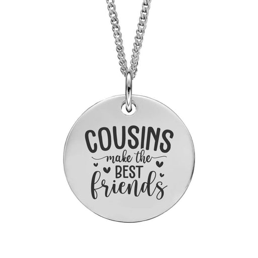 Cousins Always Make Best Friends Personalised Sterling Silver Pendant Necklace - Jewellery - Bumbletree - Bumbletree