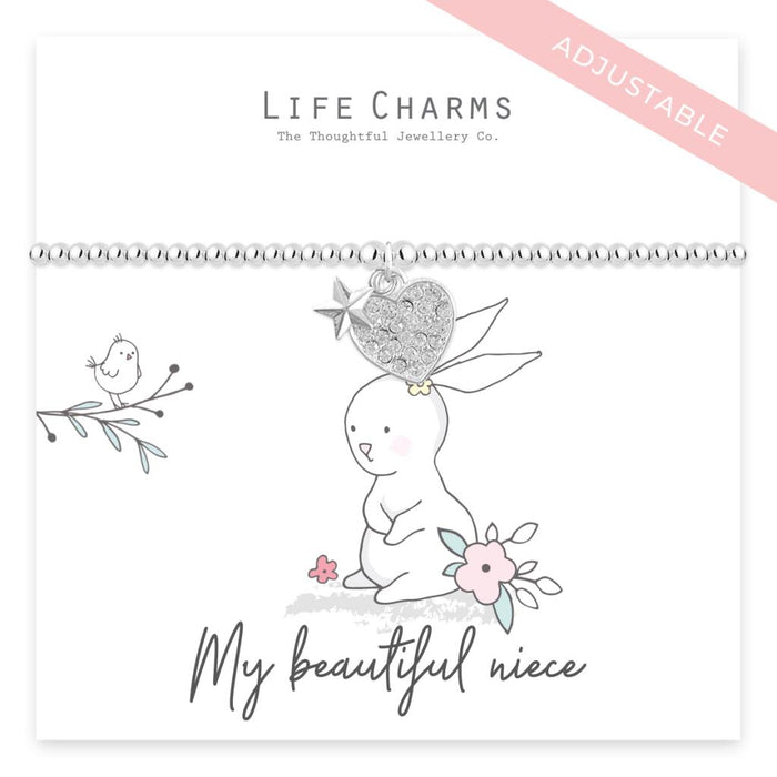 Life Charms Rosey Rabbits Beautiful Niece Bracelet - Jewellery - Life Charms - Bumbletree