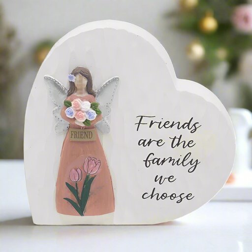 'Friend' Angel Heart Wooden Ornament Plaque - Gifts - Bumbletree - Bumbletree