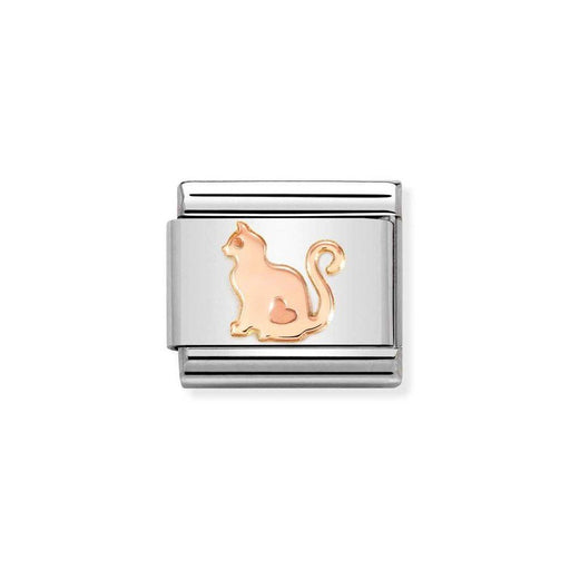 NOMINATION Classic Rose Gold Cat with Heart Charm - Charms - Nomination - Bumbletree